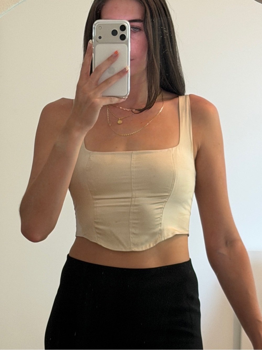 Reformation Satin Corset Top